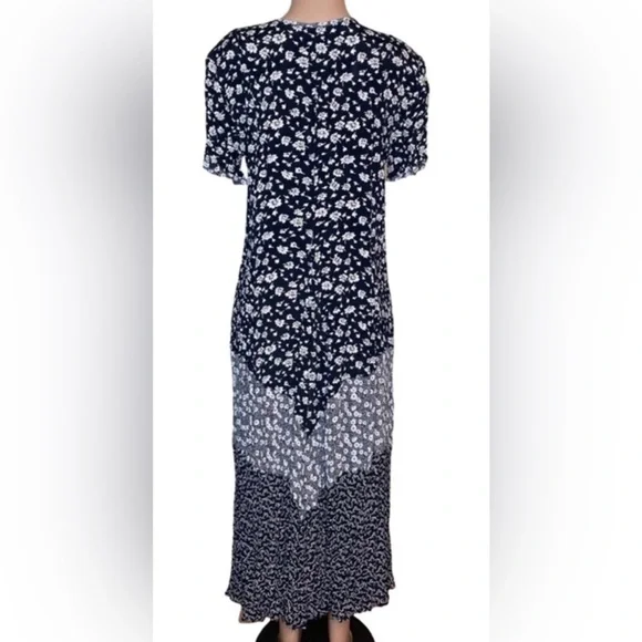 Jg Hook Black White Floral Short Sleeve Maxi Dress - Picture 4 of 11